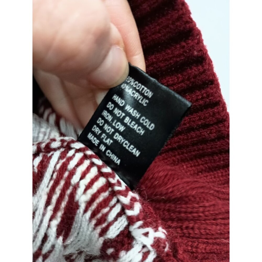 POL Womens Christmas Sweater‎ Size Large Red White Fair Isle Nordic Pullover - Picture 6 of 11